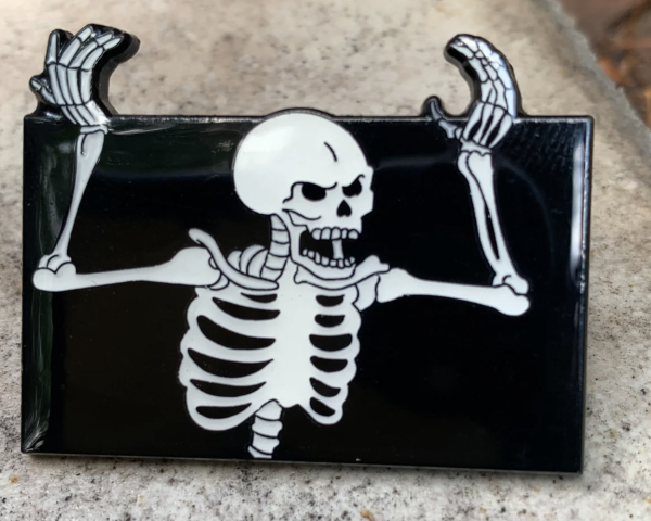 Frustrated Skeleton Pin
