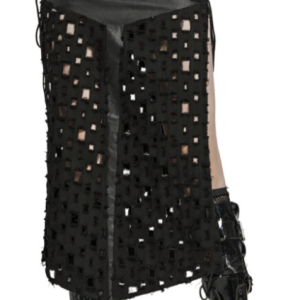 Punk Cross Hollowed Slit Skirt Black