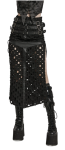 Punk Cross Hollowed Slit Skirt Black