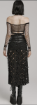 Punk Cross Hollowed Slit Skirt Black