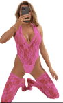 Sexy Lace See Through Bodysuit w/ Stockings