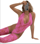 Sexy Lace See Through Bodysuit w/ Stockings