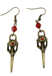 Bird Skull Earrings Brass Steampunk