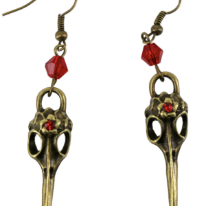 Bird Skull Earrings Brass Steampunk