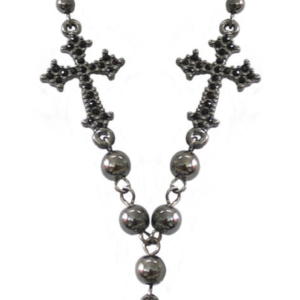 Bone Skull w/ Cross Necklace