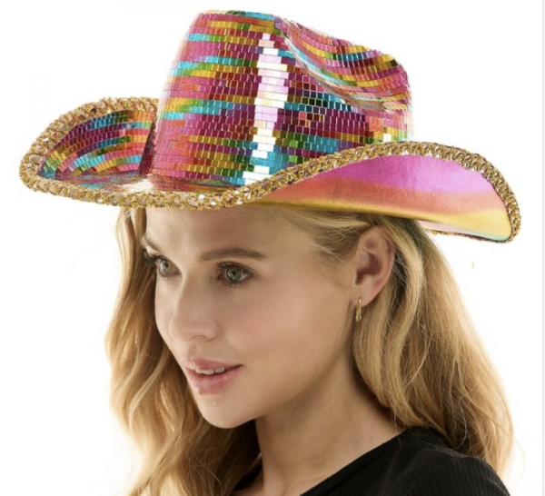Rainbow Mirror Cowboy Hat