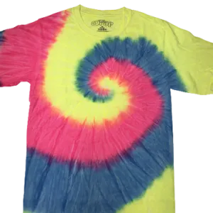 The Drop Tie Dye T-Shirt - Neon Yellow/Blue/Pink