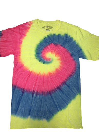 The Drop Tie Dye T-Shirt - Neon Yellow/Blue/Pink