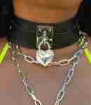 KEY TO MY HEART FAUX LEATHER CHOKER