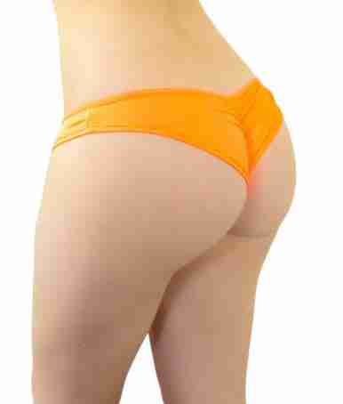 Basic Neon Orange Low Rise Scrunch Back Bottoms