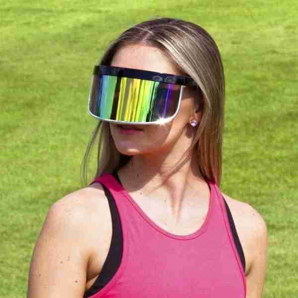 GloFX Galactic Invader Sunglasses Visor – Rainbow Gradient