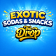 Exotic sodas and international snacks category at The Drop Culture Shop Las Vegas featuring rare imported drinks and specialty snacks