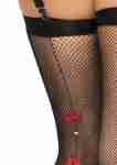 Bow Backseam Fishnet Thigh Highs