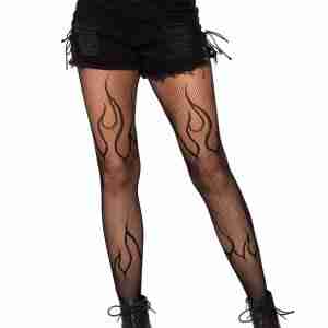 Flame Fishnet Tights