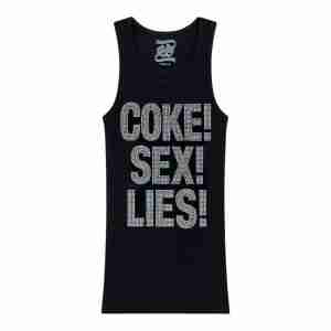 Coke Sex Lies Rhinestone Tank