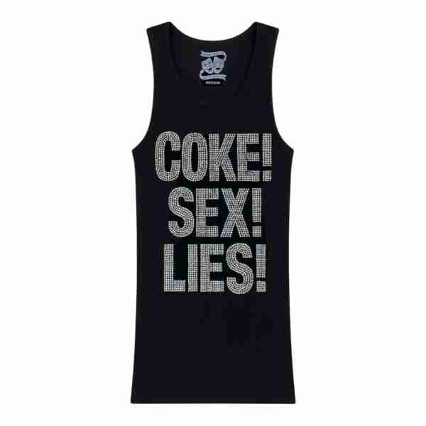 Coke Sex Lies Rhinestone Tank