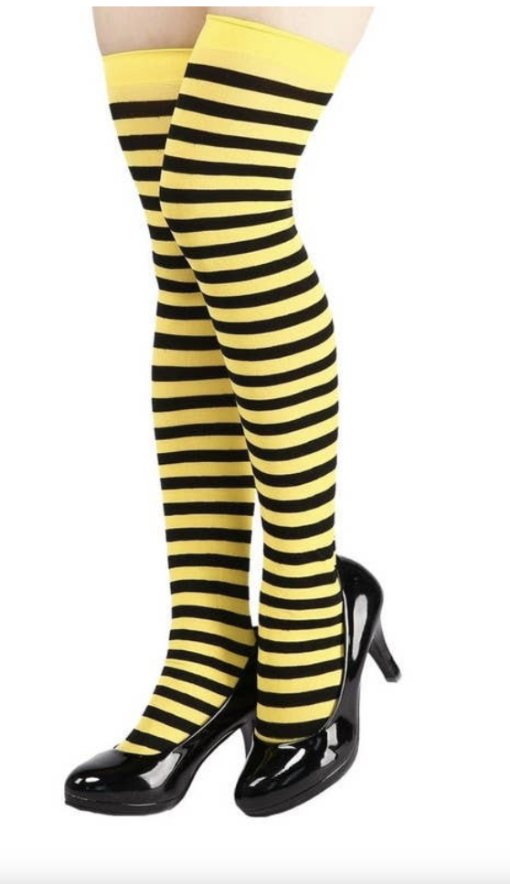 Bumblebee Striped Thigh High Socks