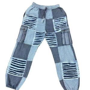 Patchwork Grey Stripe Pants β Festival Pants