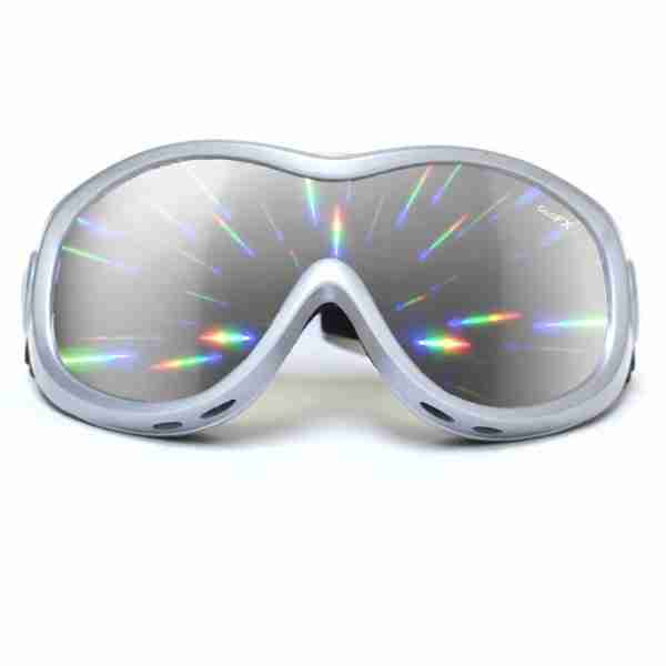 GloFX Silver Diffraction Ski Goggles – Silver Mirror