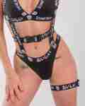 Oishi Tech Bikini Bottom & Suspenders - Black