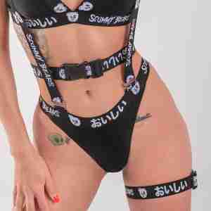 Oishi Tech Bikini Bottom & Suspenders - Black