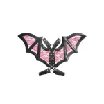 Black/Red Faux Leather & Lace Wing Harness