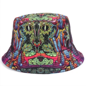 Double-Sided Vintage Graffiti Print Bucket