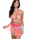 Tie Dye Bikini & Skirt Set