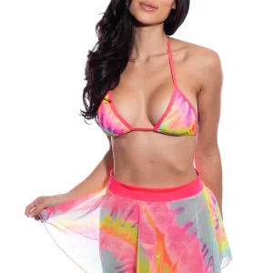 Tie Dye Bikini & Skirt Set