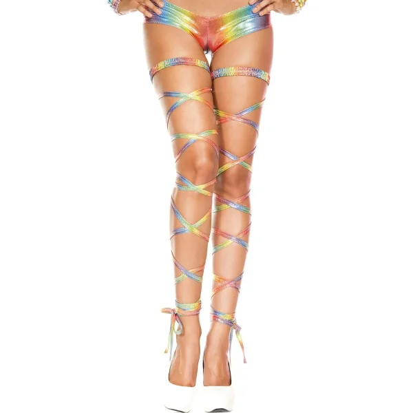 Music Legs Metallic Rainbow Leg Wrap
