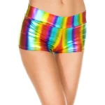 Music Legs Rainbow Metallic Booty Shorts