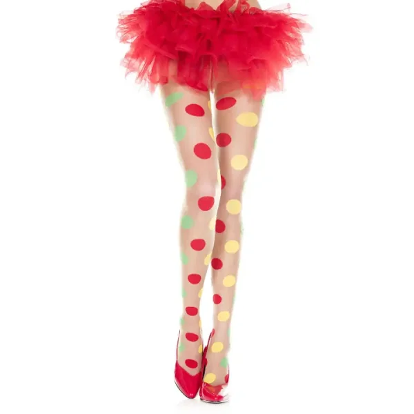Music Legs Multi Color Polka Dot Spandex Pantyhose