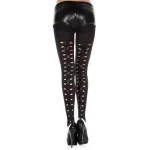 Music Legs Back Lace Up Pantyhose