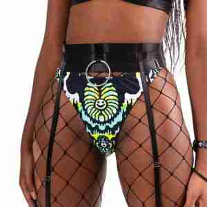 Melted Dreams Thong Bottoms with Waist & Leg Garters