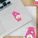 Caring Weed Bear Sticker- Pink Bong