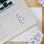 Caring Weed Bear Sticker- Purple Bud