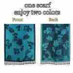 Rose Floral Pashmina Reversible Scarf Shawl