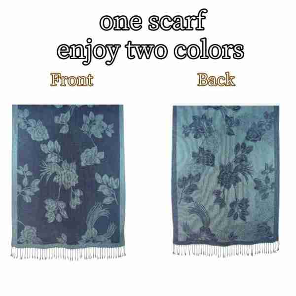 Rose Floral Pashmina Reversible Scarf Shawl