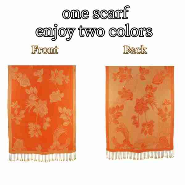 Rose Floral Pashmina Reversible Scarf Shawl