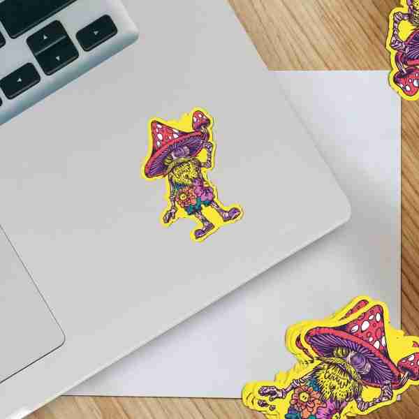 Psychedelic Mushroom Man Sticker