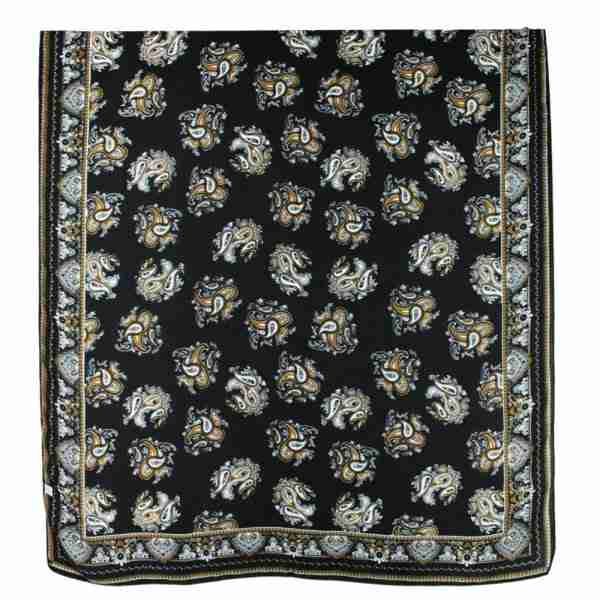 Paisley Pattern Printed Oblong Silky Satin Scarf Shawl