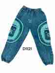 Stonewash Teal Square Peace & Om Cargo Yoga Pant