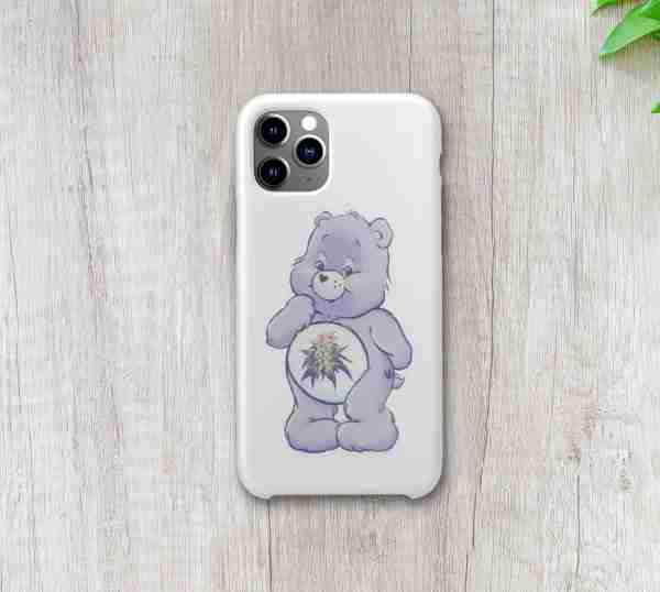 Caring Weed Bear Sticker- Purple Bud