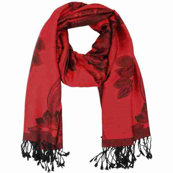 Rose Floral Pashmina Reversible Scarf Shawl