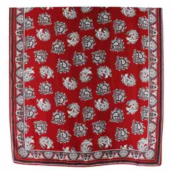 Paisley Pattern Printed Oblong Silky Satin Scarf Shawl