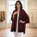 Paisley Pattern Pashmina Feel Draped Wrap Scarf