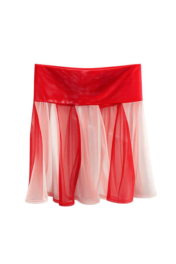 Candy Cane Mesh Skater Skirt
