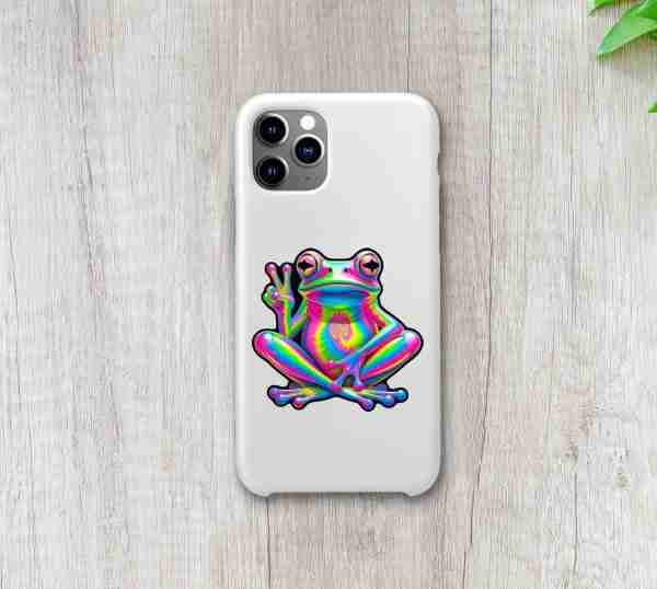 Vibrant Peace Frog Sticker