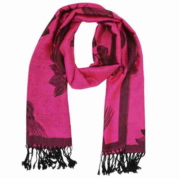 Rose Floral Pashmina Reversible Scarf Shawl