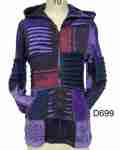 Cotton Patchwork Block Print Purple Jacket